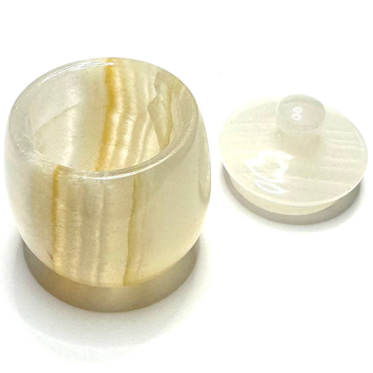 One of a Kind Carved Onyx Jar-2 x 1 1/2"-NC5936