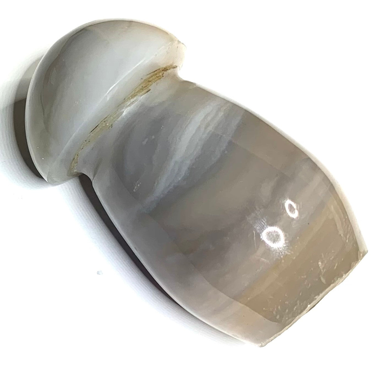 One of a Kind Agate Carved Mushroom Stone-2 3/4 x 1 1/2" (NC4505)