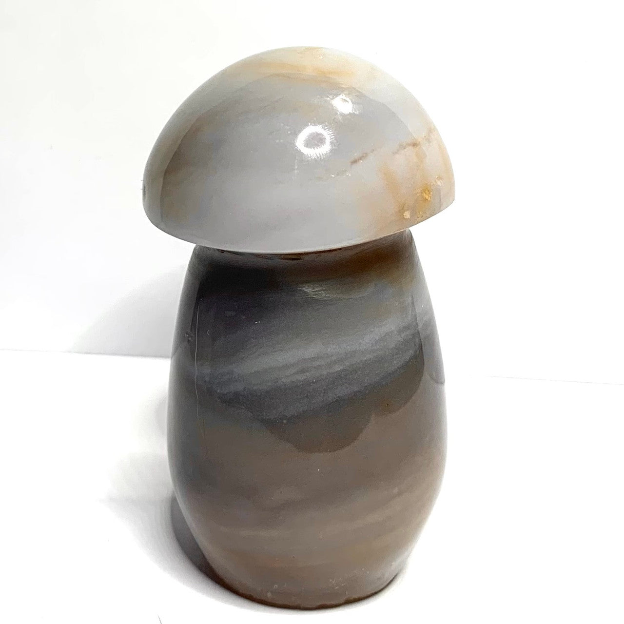 One of a Kind Agate Carved Mushroom Stone-2 3/4 x 1 1/2" (NC4505)
