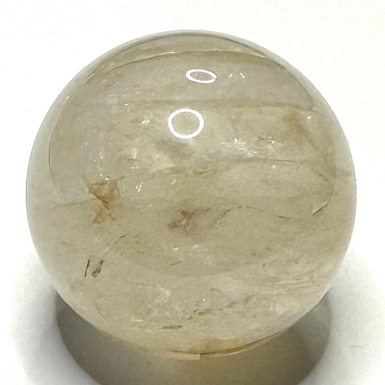 One of a Kind Golden Healer with Rainbow Inclusions Mini Stone Sphere-1" (NC5955)