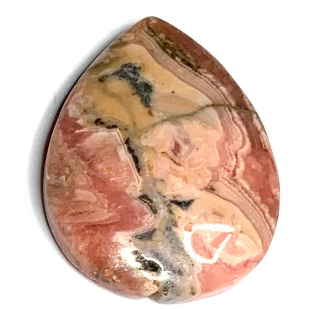 One of a Kind Rhodocrosite Pear Shaped Cabochon-31 x 23 x 7mm (CAB4535)