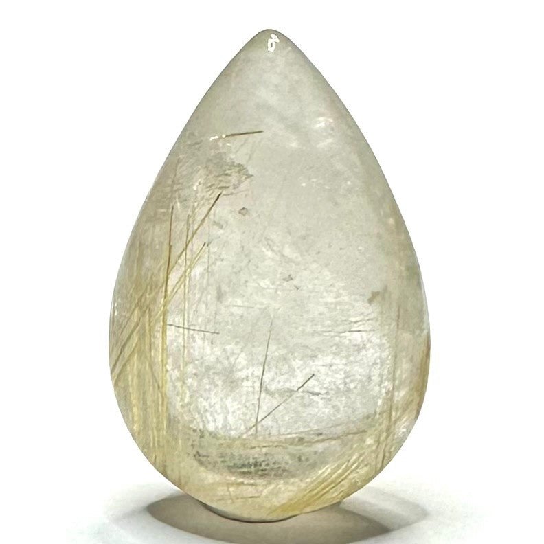 One of a Kind Rutile in Quartz Teardrop Stone-26 x 18mm (NC5963)