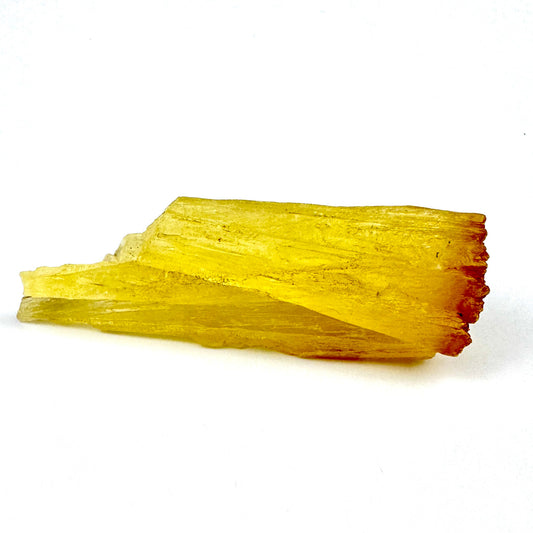 yellow crystalline mineral with sharp edges