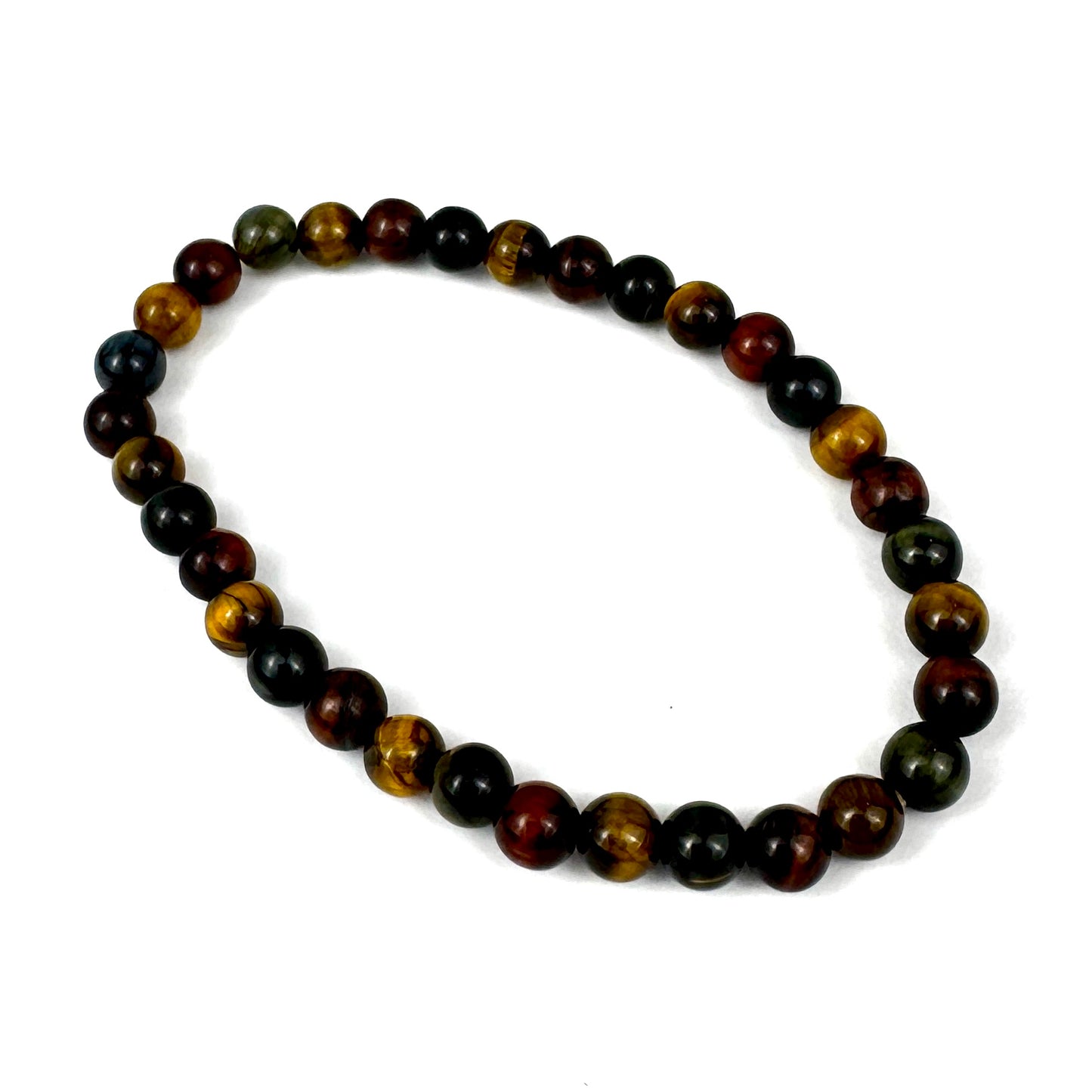 Multi Color Tiger Eye Mala Bracelet 6mm - NC7603
