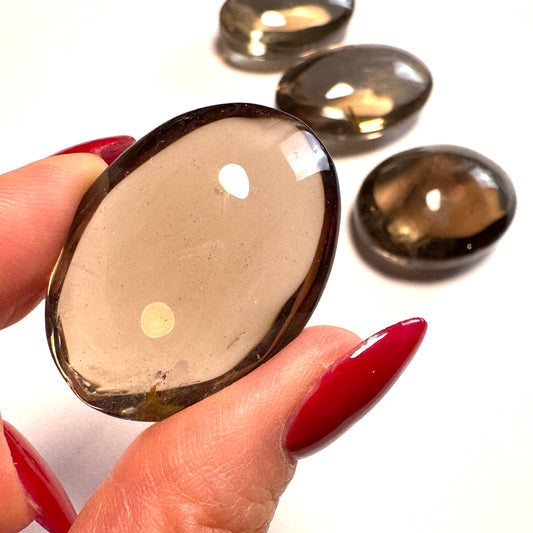 Small Smokey Quartz Palm Stone-1.6"x1"-NC7649