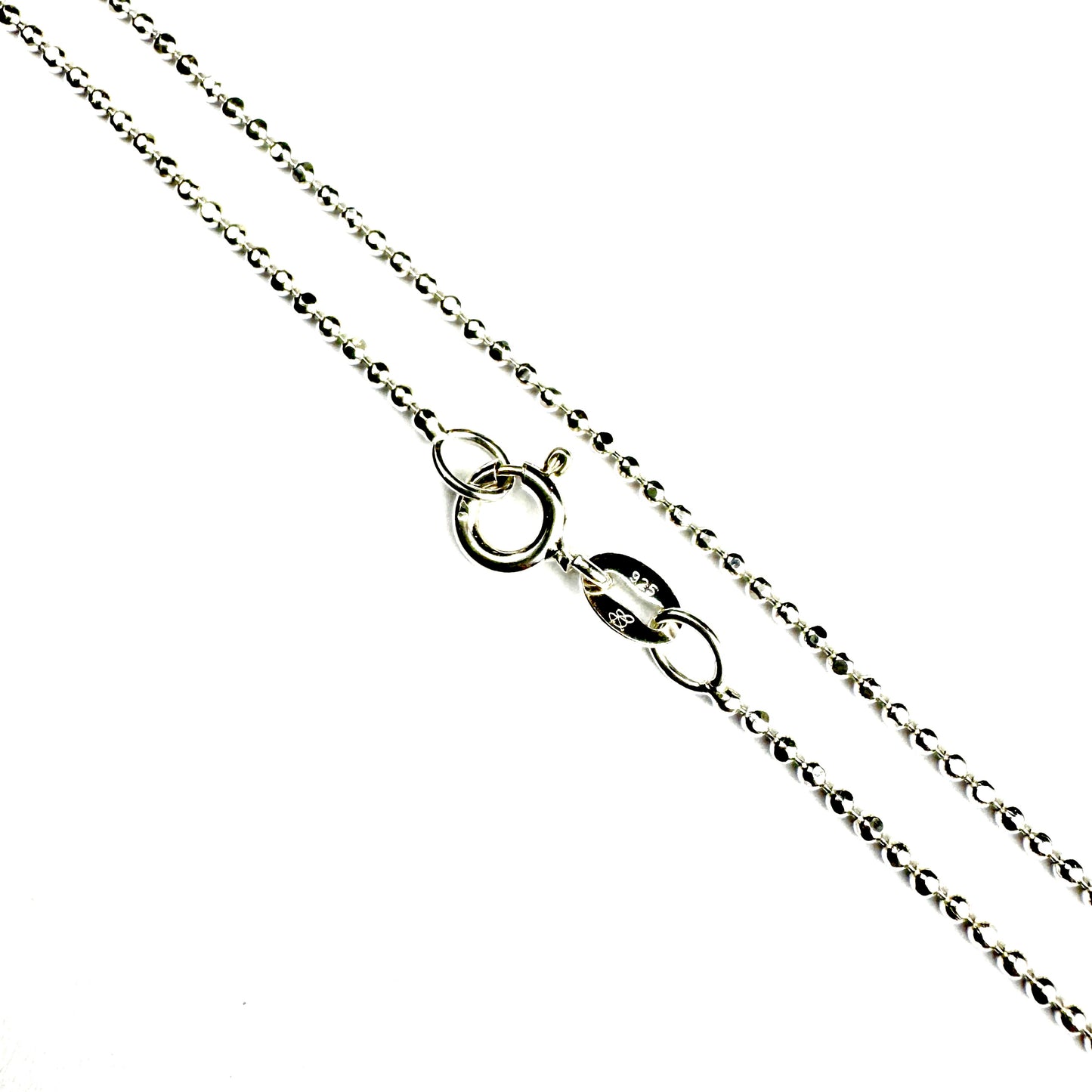 sterling silver diamond cut ball chain