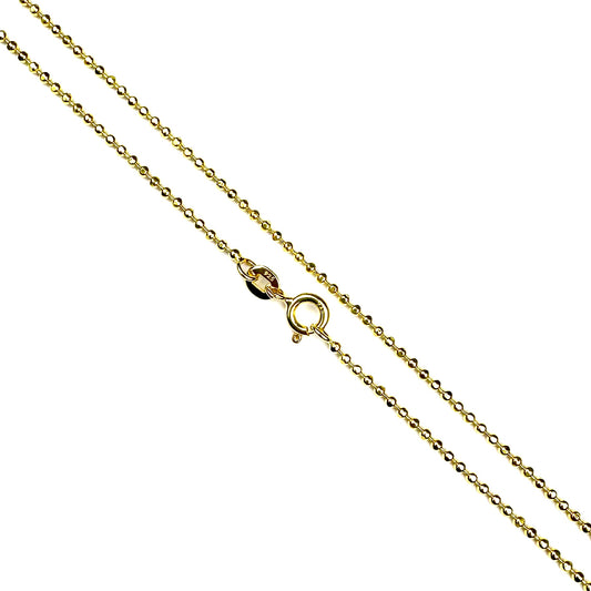 gold ball chain necklace with a lobster clasp