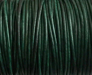 Leather Cord USA 2mm Natural Turquoise Round Leather