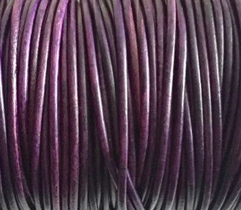 Leather Cord USA 2mm Natural Violet Round Leather