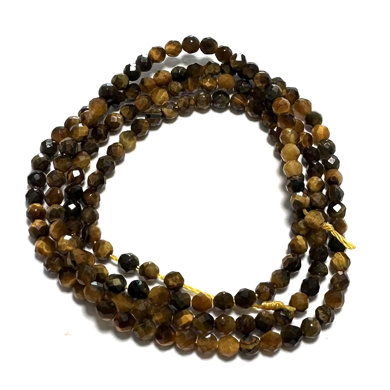 Micro Diamond Cut Tiger Eye Beads, 2mm Calibrated Gemstone Strand – SP2709