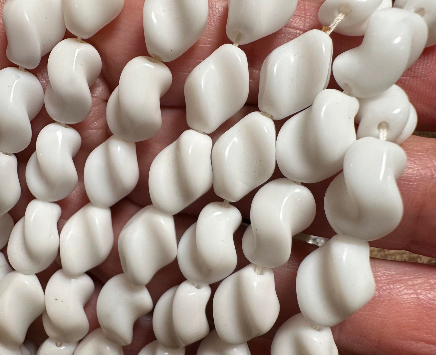Vintage One of a Kind Miriam Haskell Chalk White Twisted Bead Master Hank - SP7841