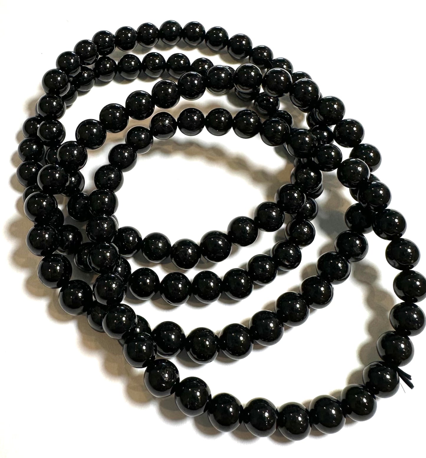Black Tourmaline Mala Bracelet 6mm #MALA02