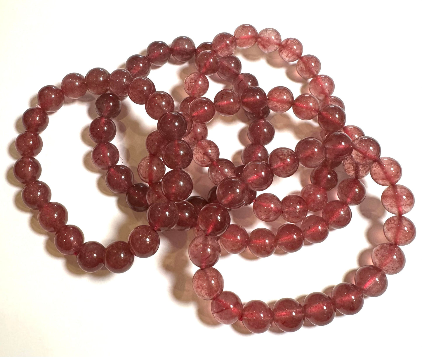 Natural Brazilian Lepidocrocite Quartz Mala Bracelet 10mm #MALA11