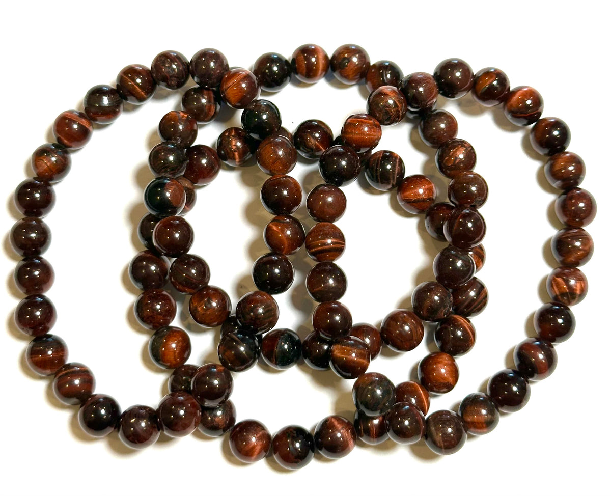 Red Tiger Eye Mala Bracelet 8 mm #MALA20