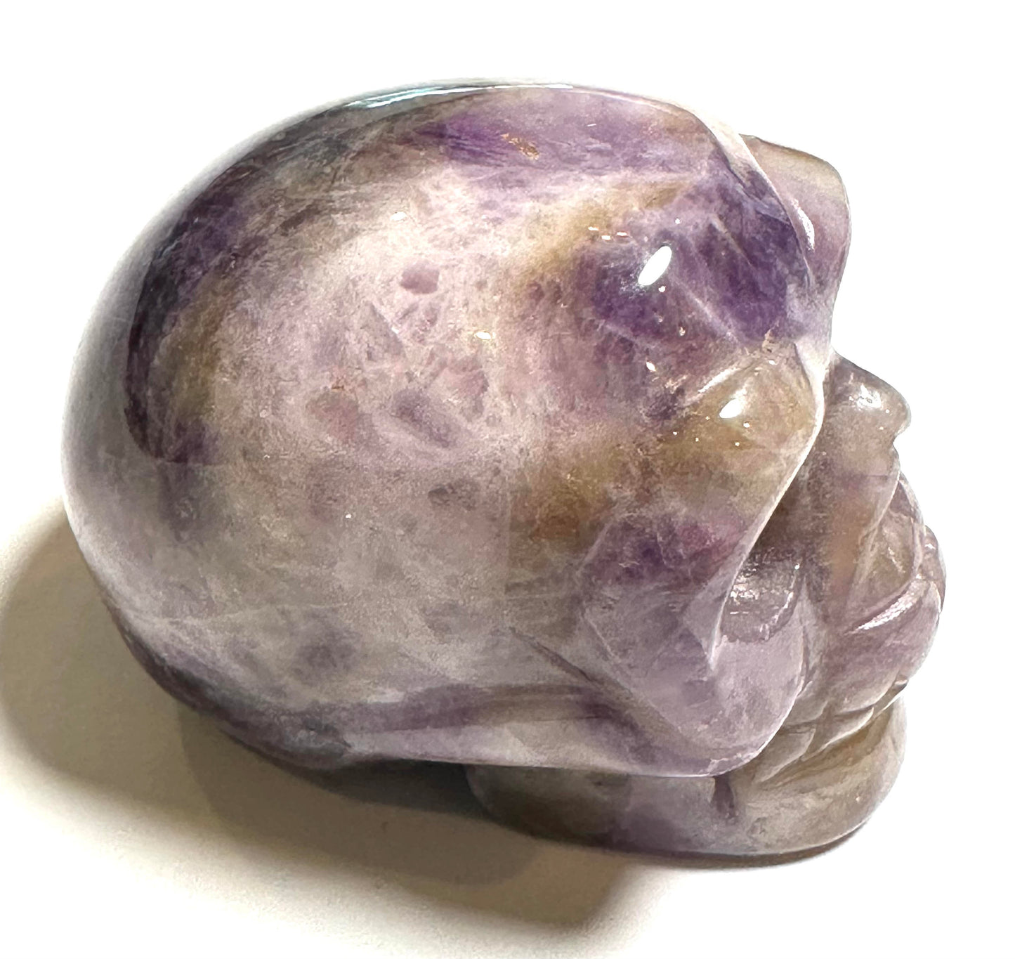 Natural Amethyst Crystal Skull Carving 1 1/4 Inches x 2 Inches x 1 1/2 Inches Tall #NC7938