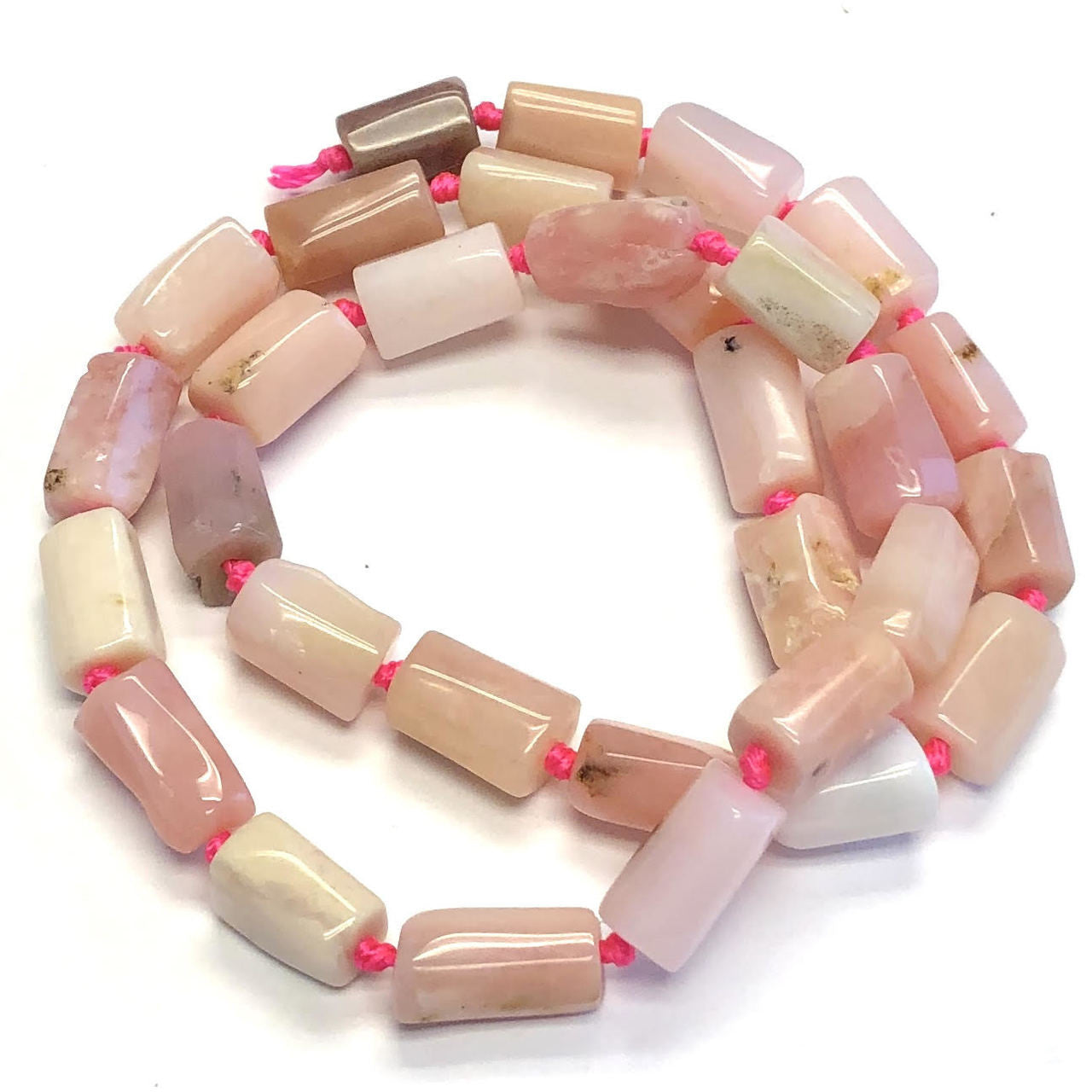 Pink Opal beads are so nice to the touch.