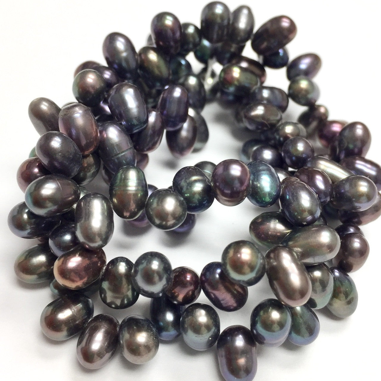 Freshwater Peacock Top Drilled Dancing Rice Pearl Beads-4 x 6mm