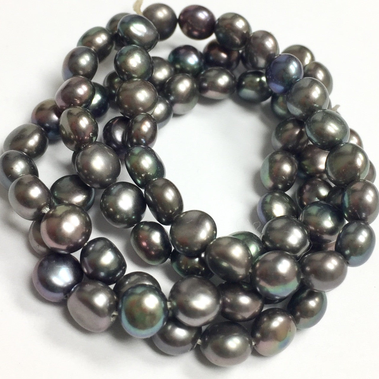 Freshwater Peacock Button Pearl Beads-5-7mm
