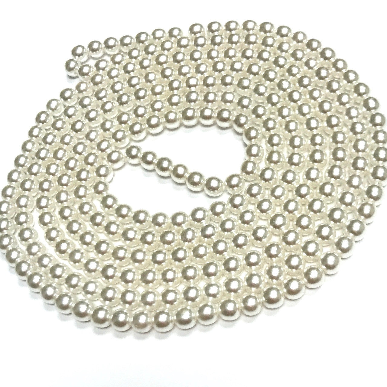 Lustrous Cream White 6mm Faux Pearl Beads