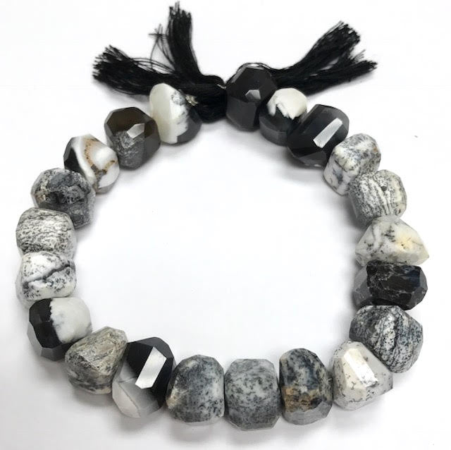 RARE Dendrite Opal Faceted Free Form Nugget Beads 12mm