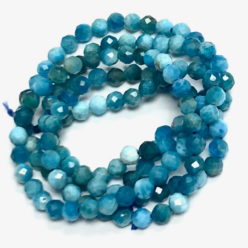 Micro Diamond Cut Apatite Beads-3mm