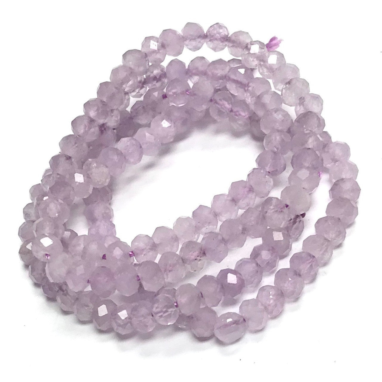 Micro Diamond Cut Lavender Amethyst Rondell Beads