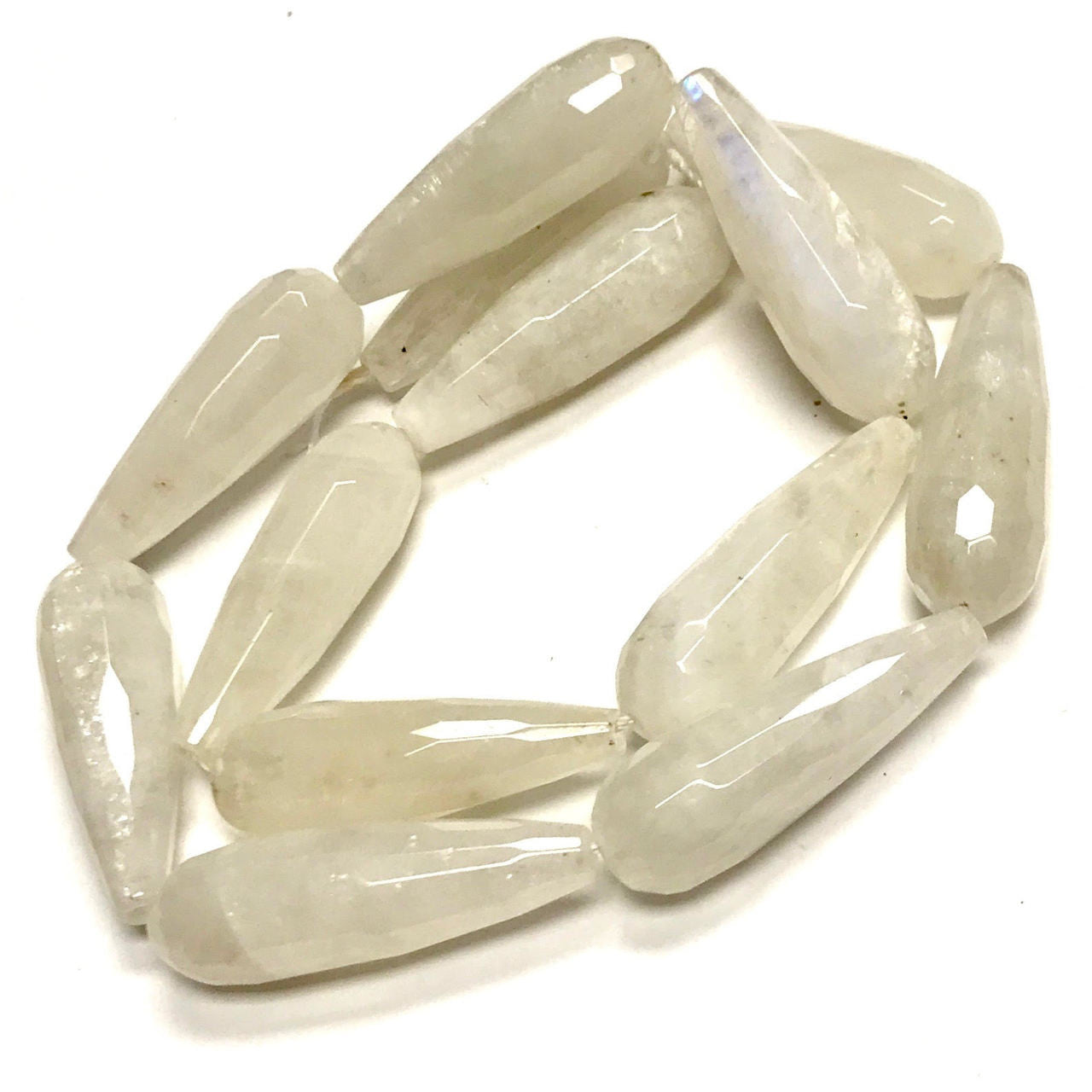 Highly Polished Faceted Moonstone Teardrop Beads