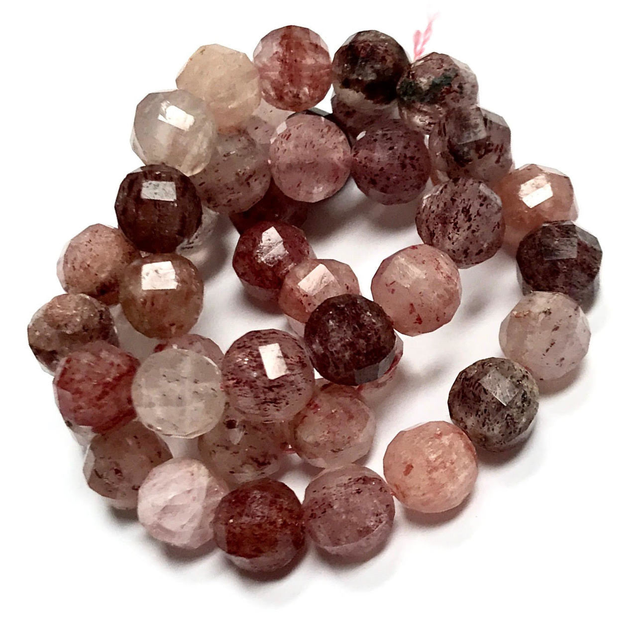 Strawberry Quartz Faceted Lantern Beads-NEW SHAPE