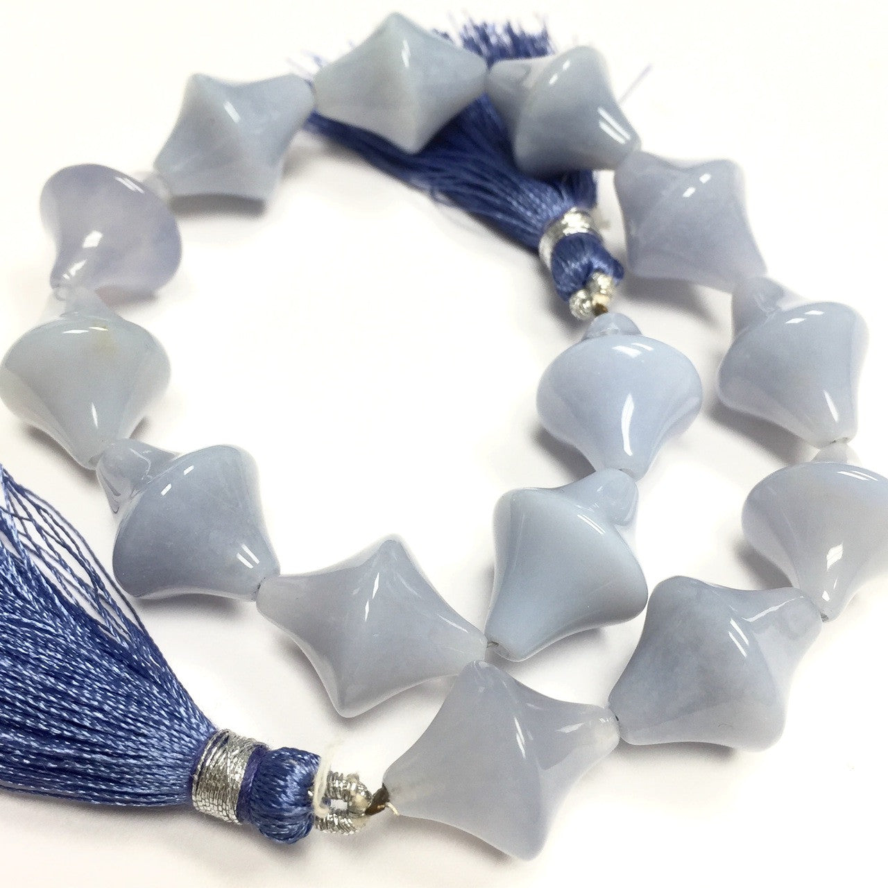 RARE!-Chalcedony Smooth Spindle Beads 16 x 13