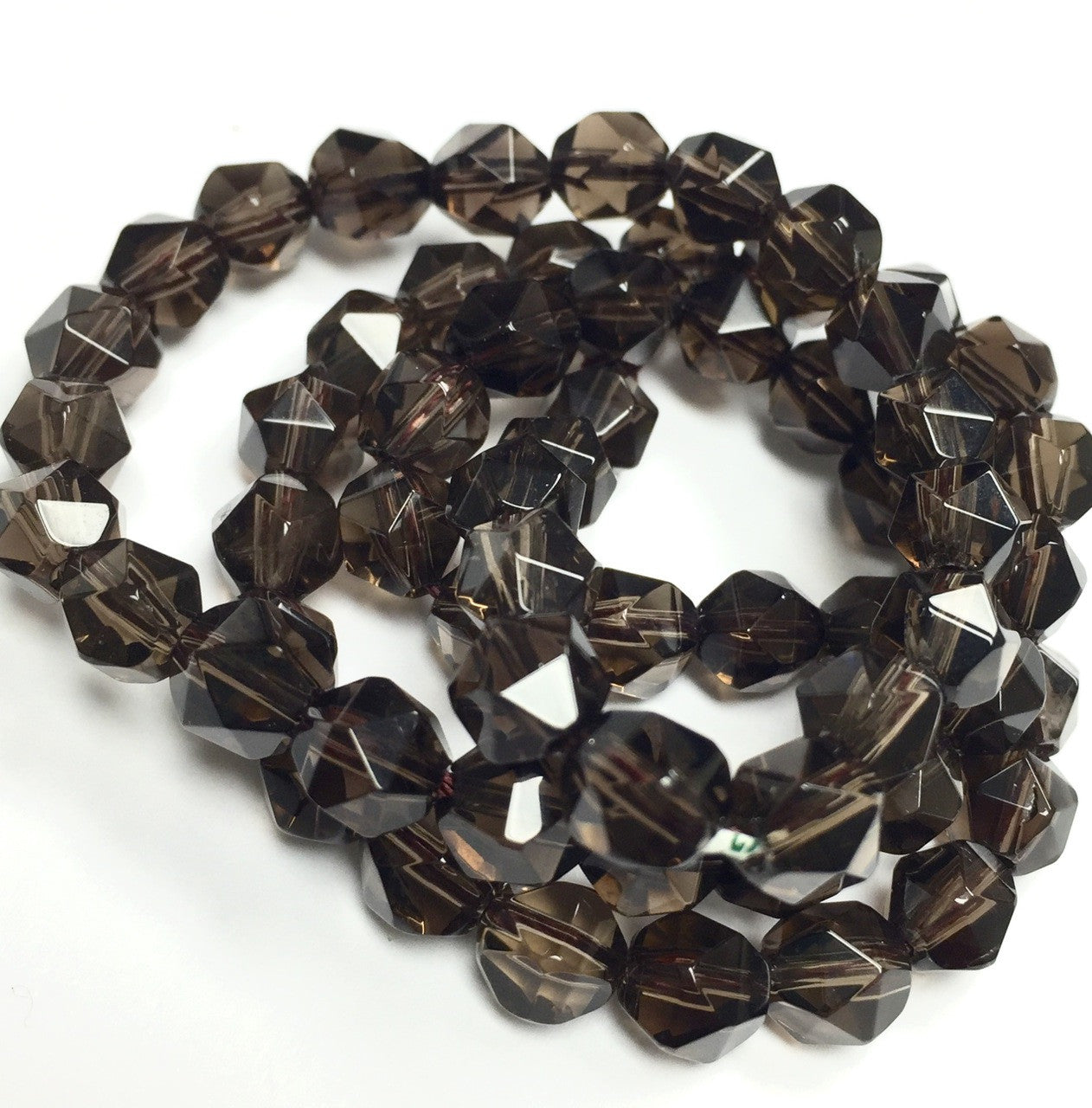 Smokey Quartz Faceted Round Beads-6mm