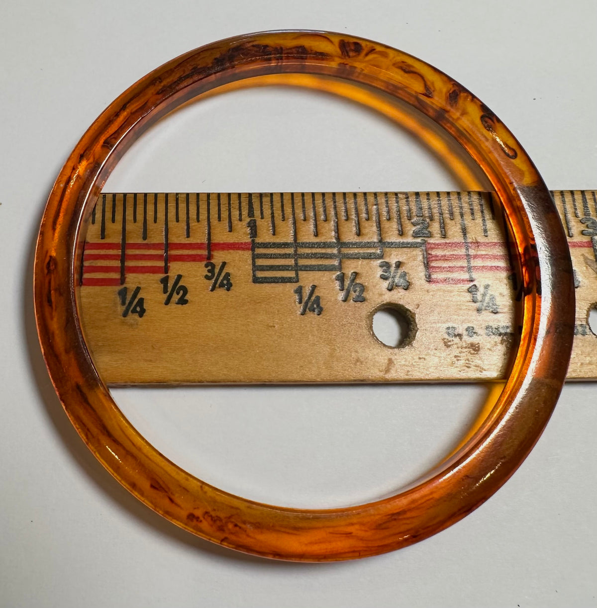 Vintage Tortoise Bakelite Bangle Bracelet Amber Brown #BAKE8019