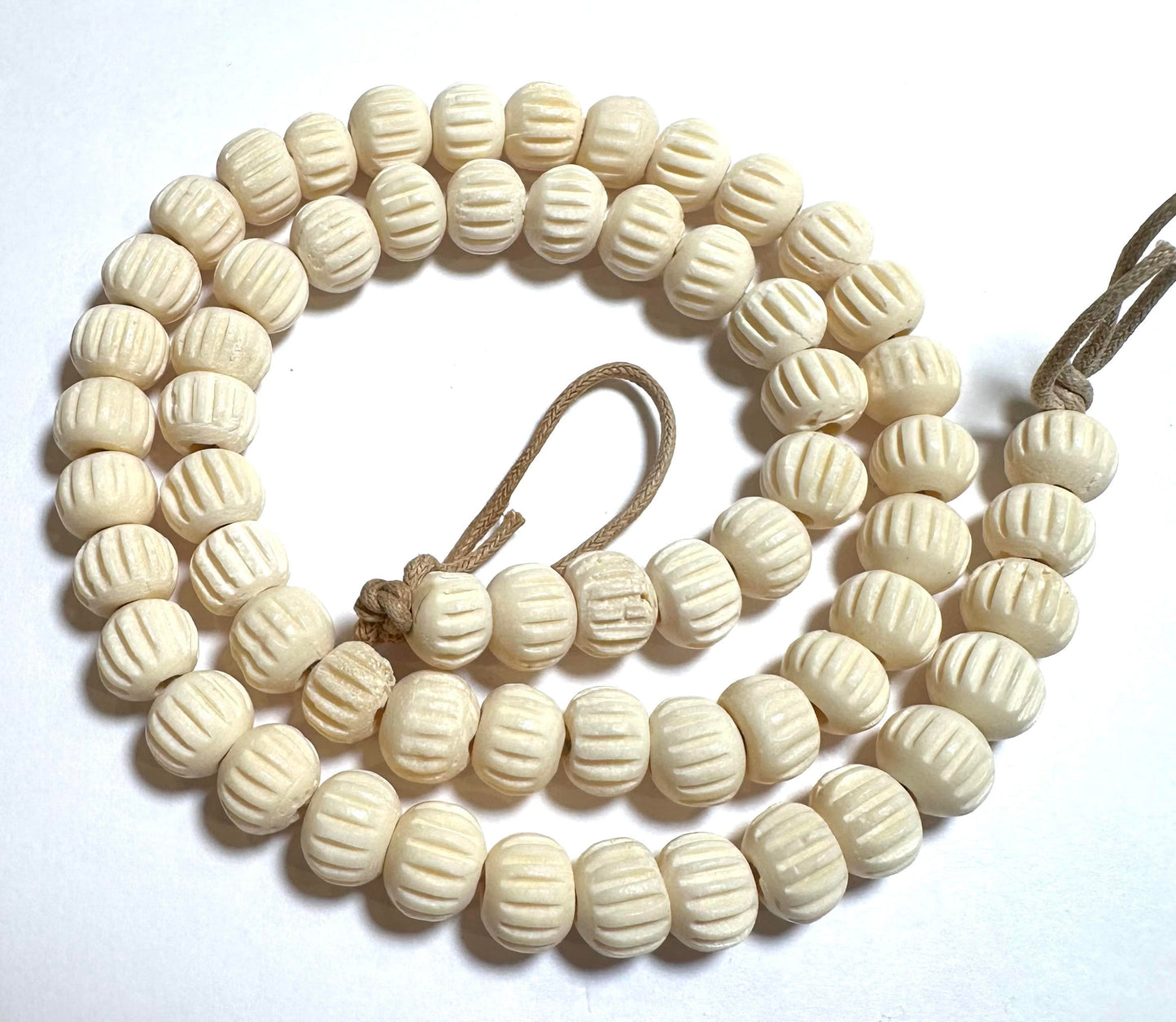 Vintage Carved Bone Beads 8mm VB3333