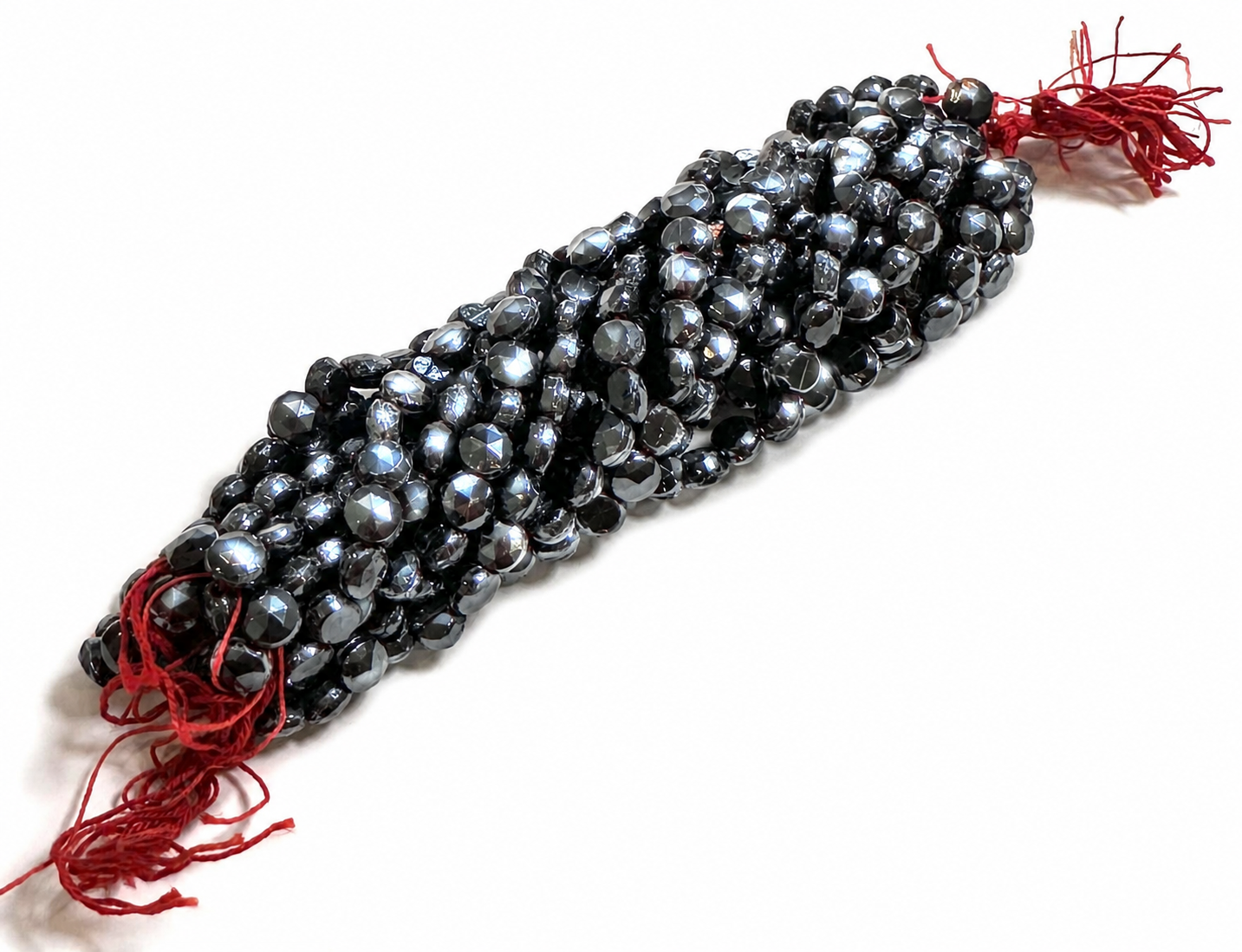 Vintage Czech Hematite Metallic Nailhead Glass Beads 4mm Partial Master Hank #VB113
