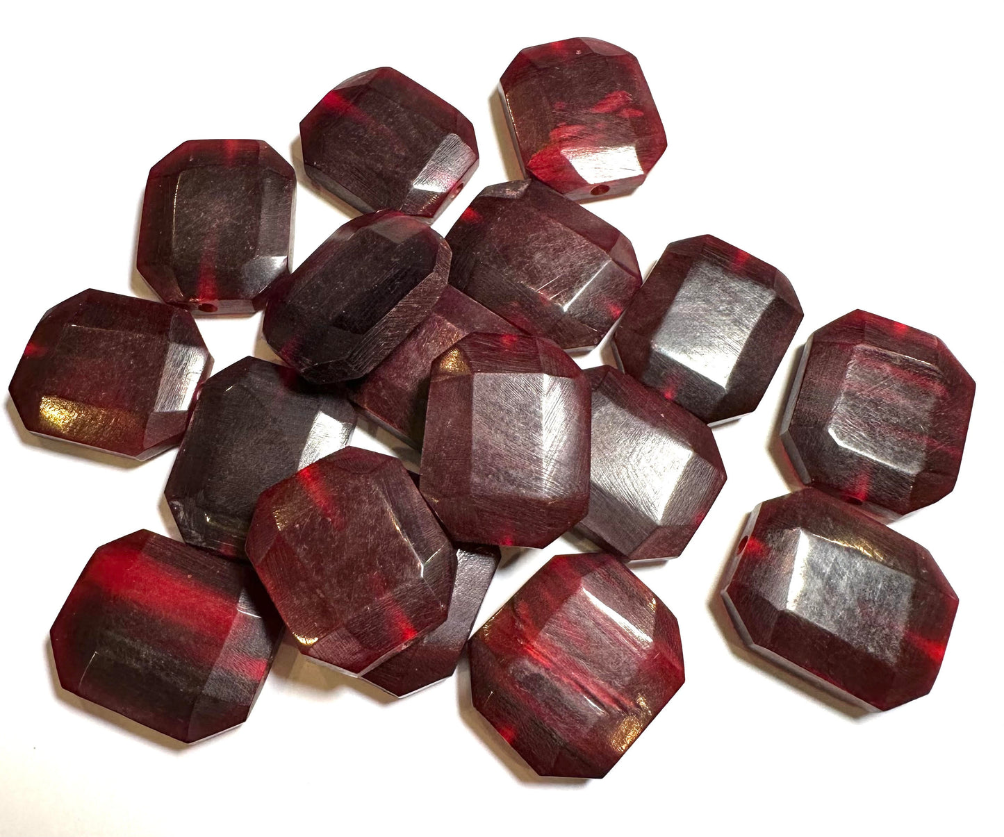 Vintage Large Faceted Horn Beads – 20 x 26mm #VB7913