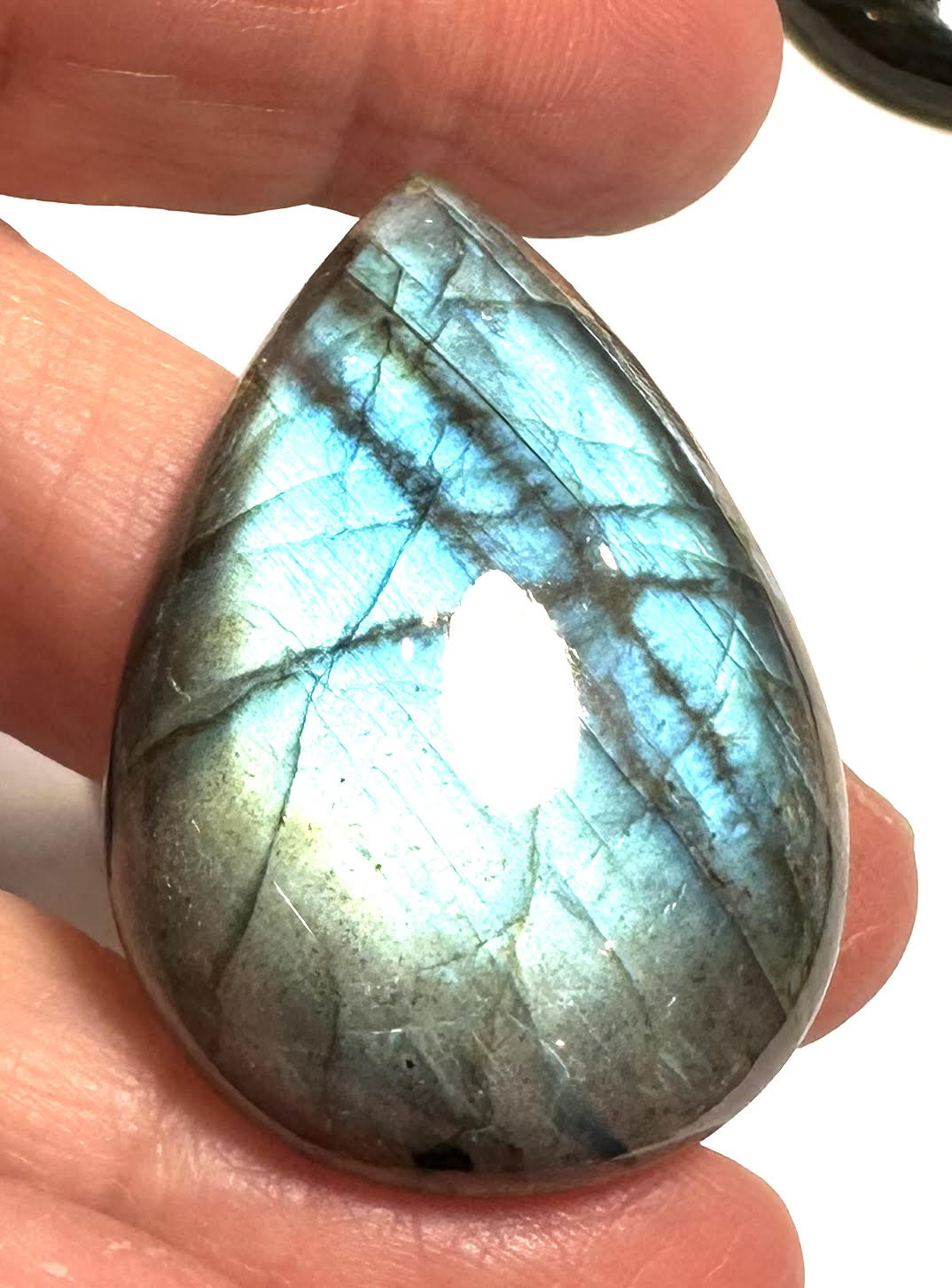 Blue Flash Labradorite Teardrop Cabochons|SP7359 (A–H)