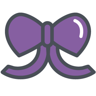 simple cartoon-style purple bow