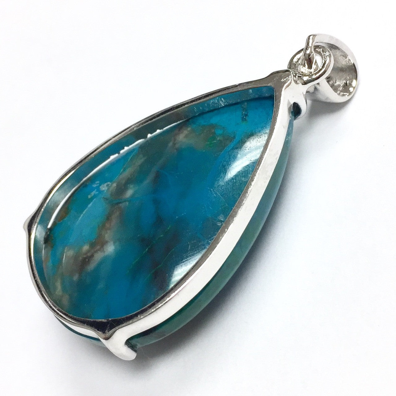 25 x 17mm Chrysocolla Teardrop Pendant A+Grade