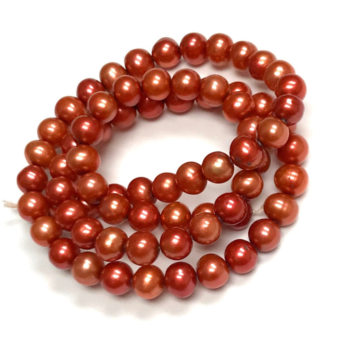 Cinnamon Spice Freshwater Semi-Round Pearl Beads