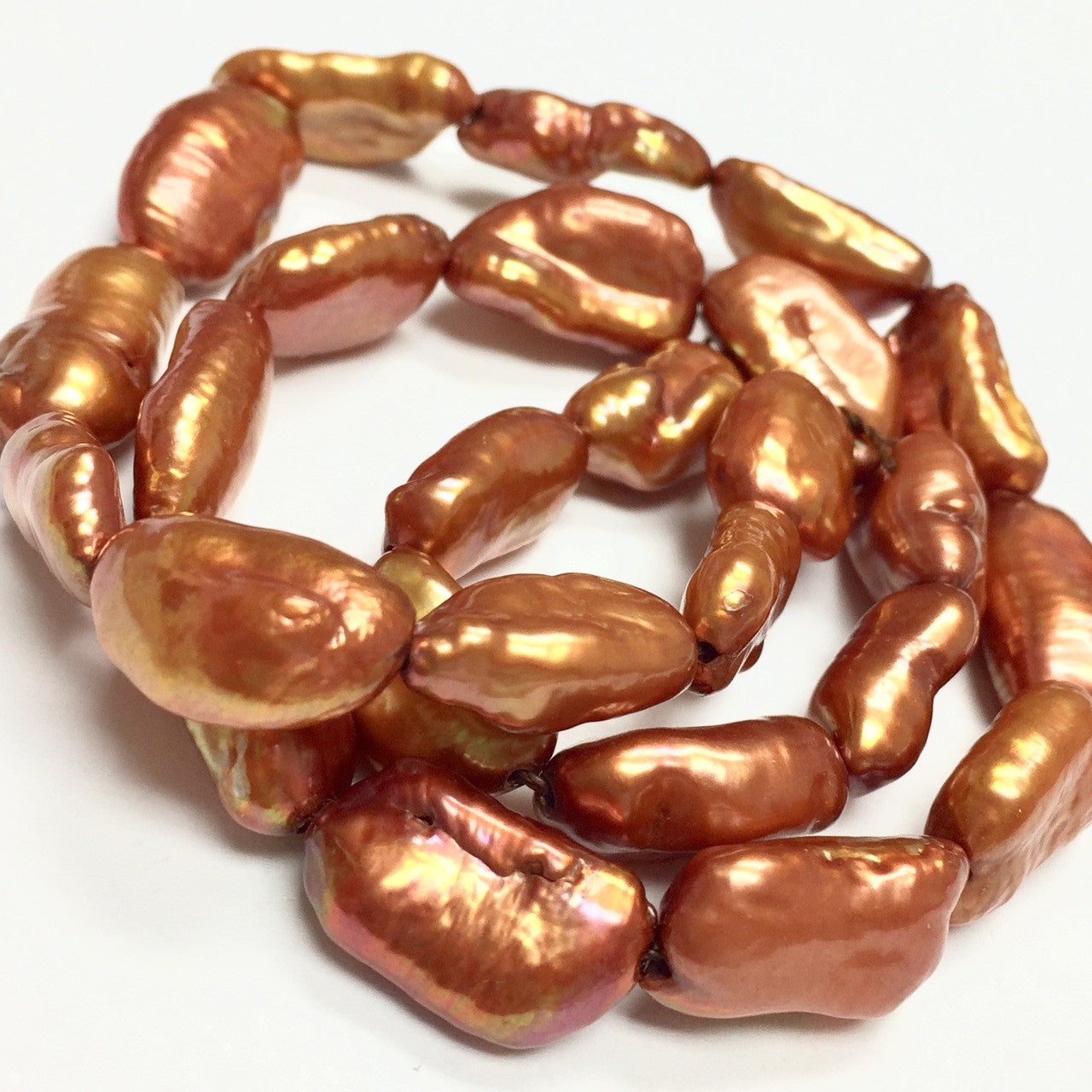Freshwater Pumpkin Spice Biwi Pearl Beads-10 x 14mm Avg.