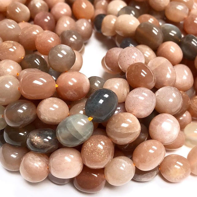 Peach Moonstone nugget mix grouping