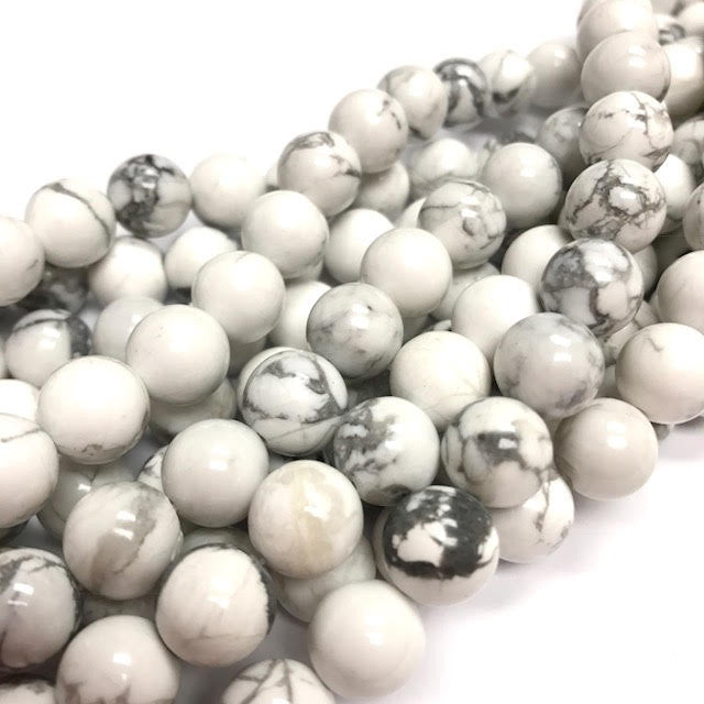 Grade A Highly Polished Howlite Round Beads 10mm