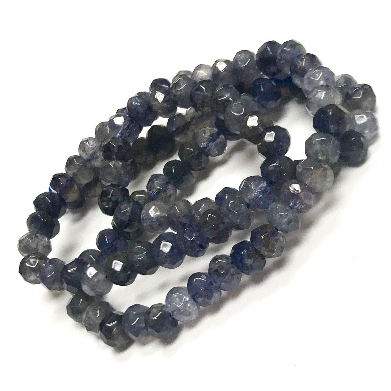 Iolite Faceted Rondell Beads