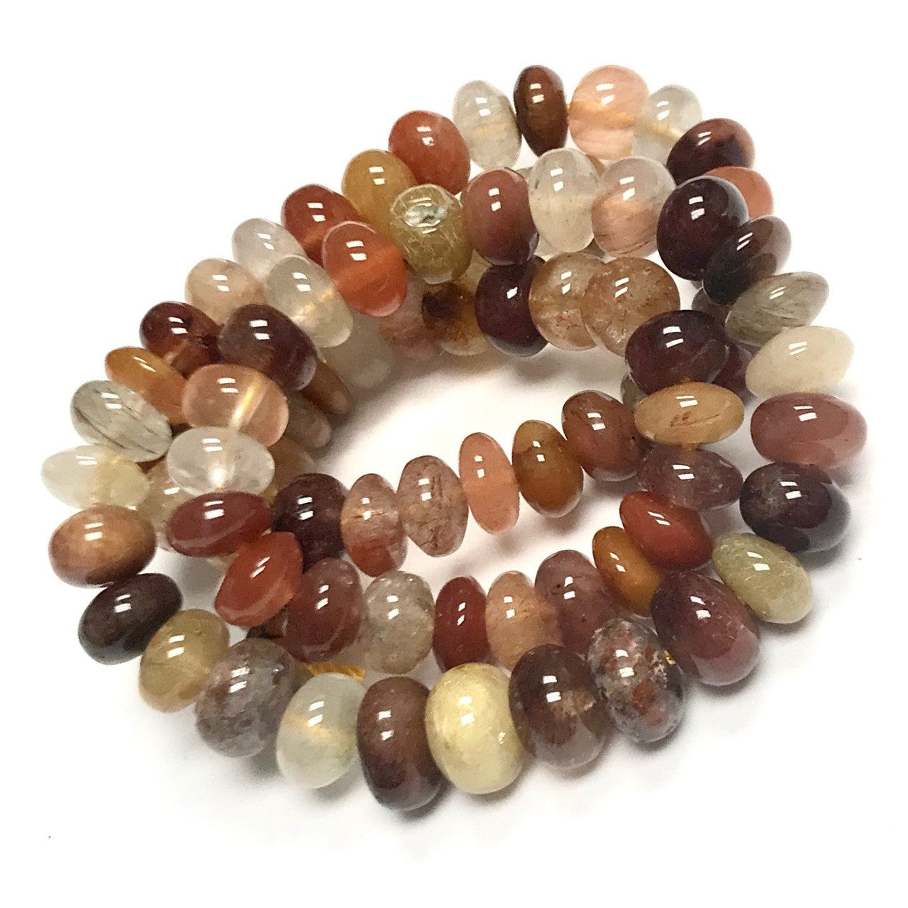Rutilated Quartz Rondell Beads