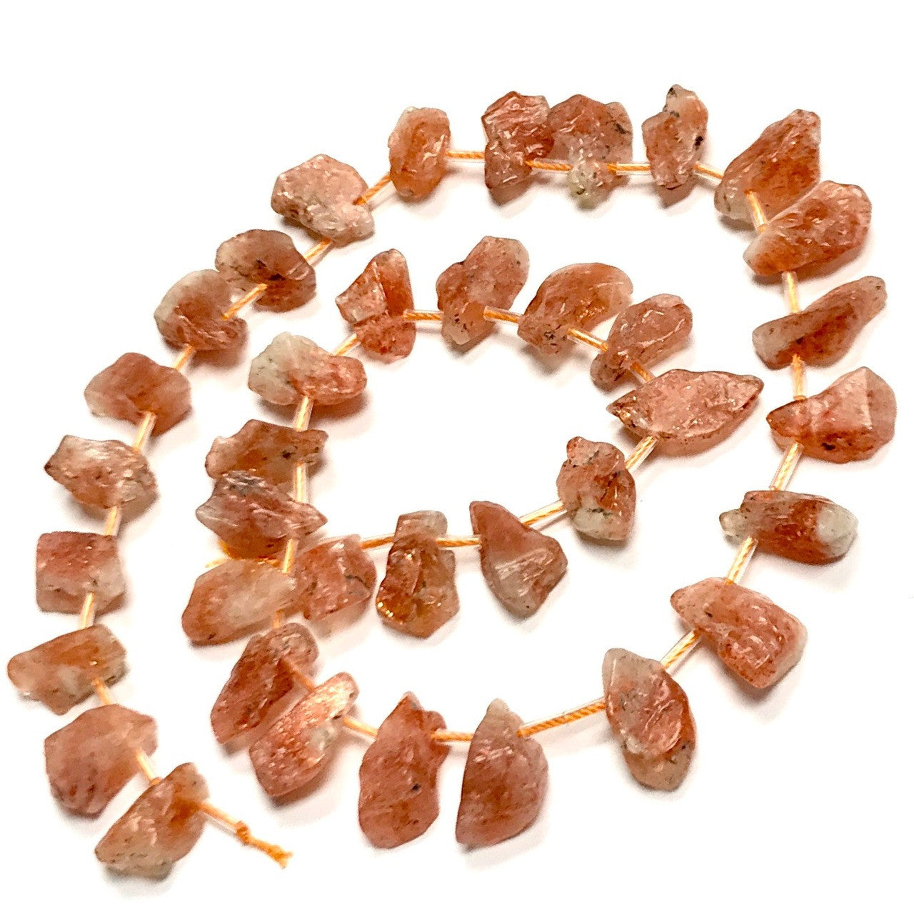 Sunstone Free Form Top Drilled Slab Beads
