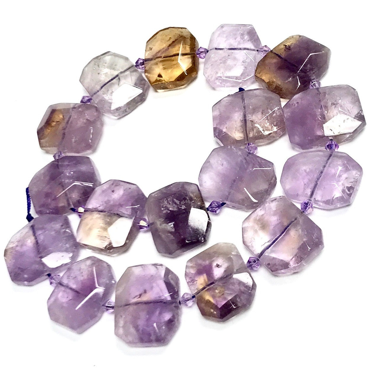 One of a Kind Natural Ametrine Faceted Cushion Beads
