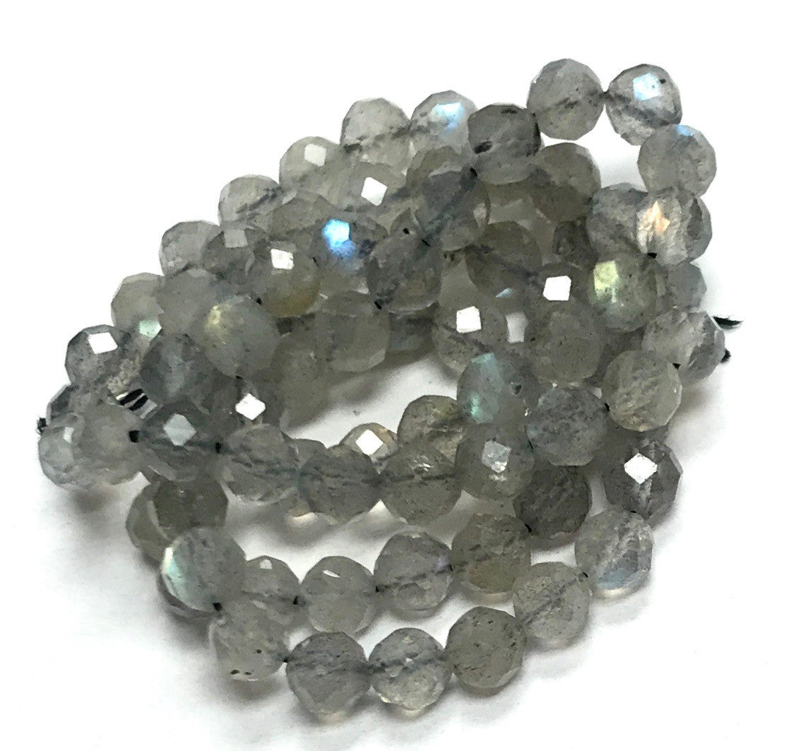 Micro Diamond Cut Labradorite Beads 5mm