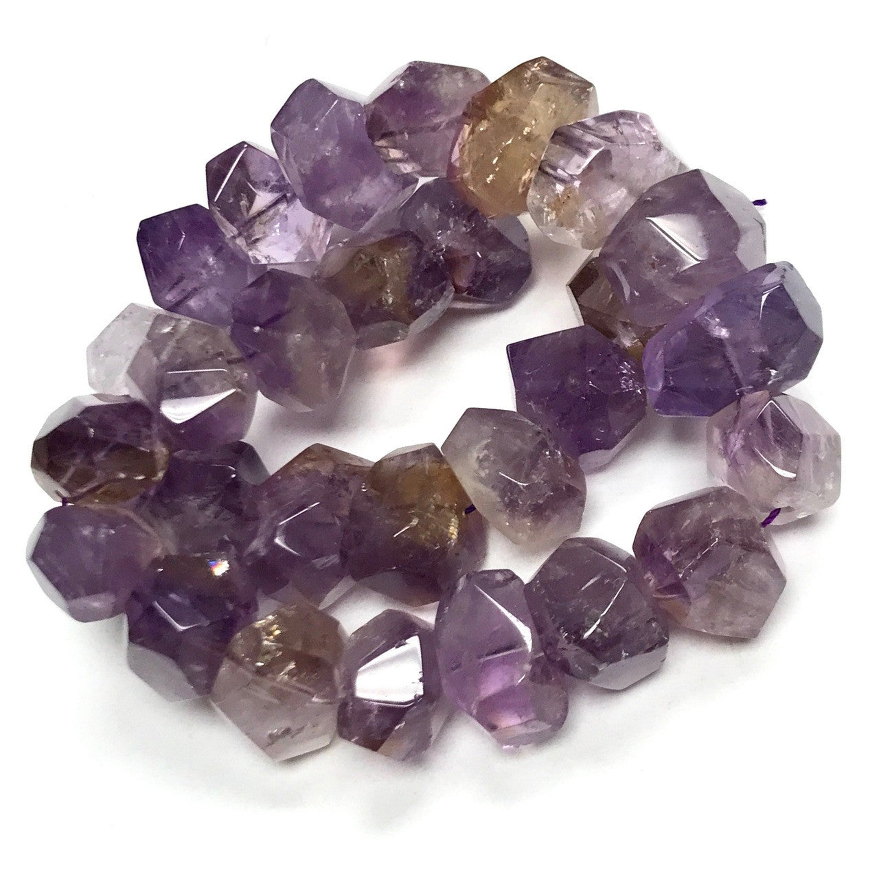 Faceted and Polished Ametrine Nugget Beads