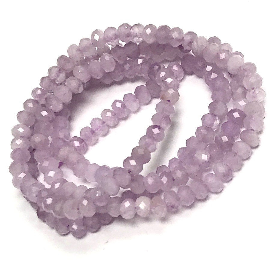 Micro Diamond Cut Rondell Lavender Amethyst Beads