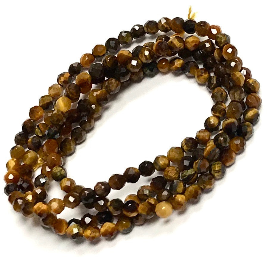 Micro Diamond Cut Tiger Eye Beads
