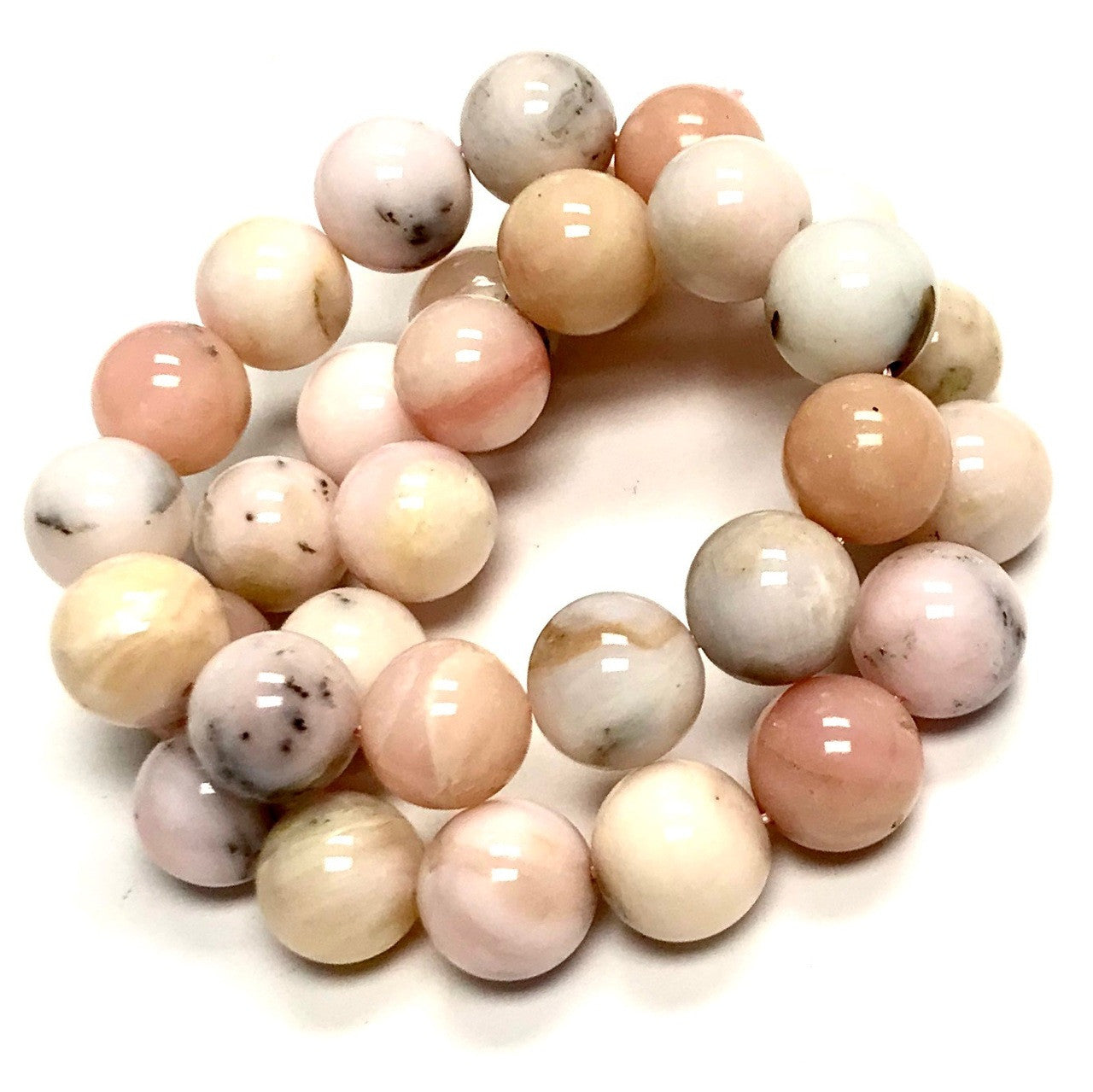 Highly Polished Pink Peruvian Opal Round Beads-12mm